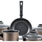 Conjunto Panelas Anti Aderente Teflon Com Tampa Vidro Talher