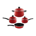 Conjunto Panelas Bojudas 4 Pcs Mae Agata Vermelho Ewel