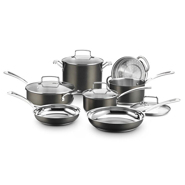 Conjunto Panelas Cuisinart Aço Inox Preto 11 Peças Bsc7-11