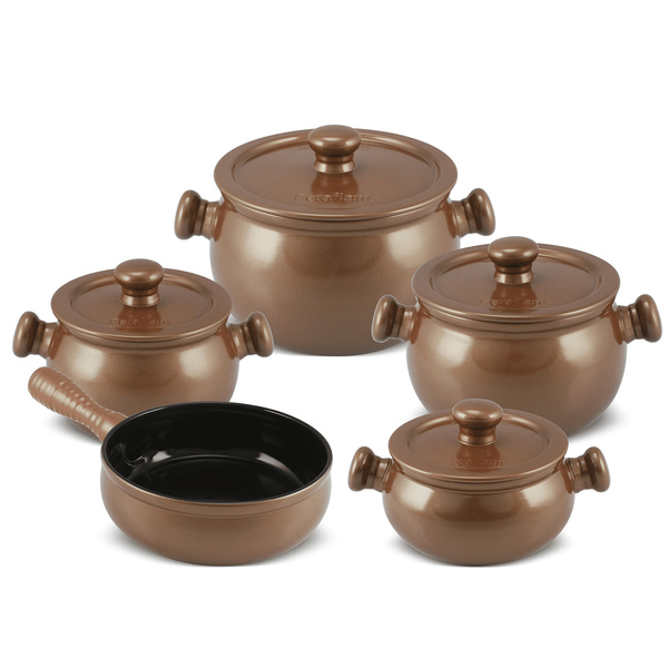 Conjunto Panelas Premiere + Joy 5 Peças Ceraflame Cobre