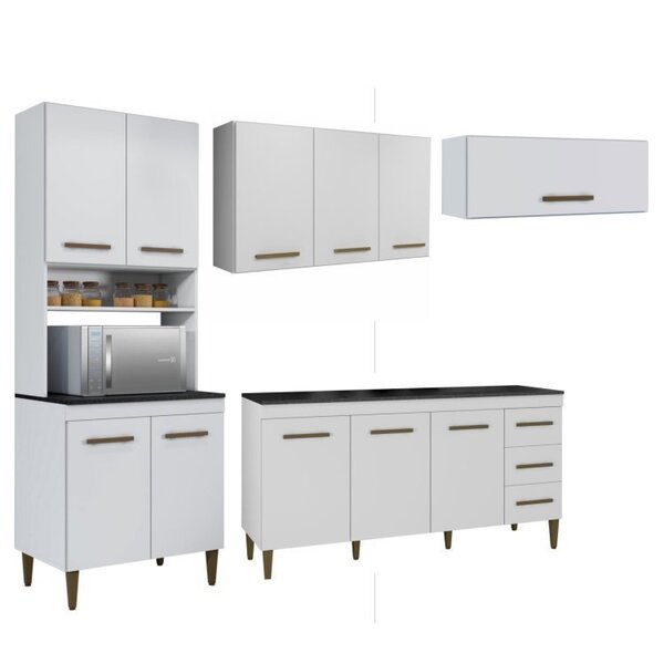 Conjunto Paneleiro 4 Portas Balcão 3 Portas Aéreo 3 Portas E