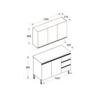 Conjunto Para Área De Serviço Com Balcão 2 Portas E 3 Gavetas