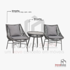 Conjunto Para Área Externa Eden Com 2 Cadeiras, 1 Mesa