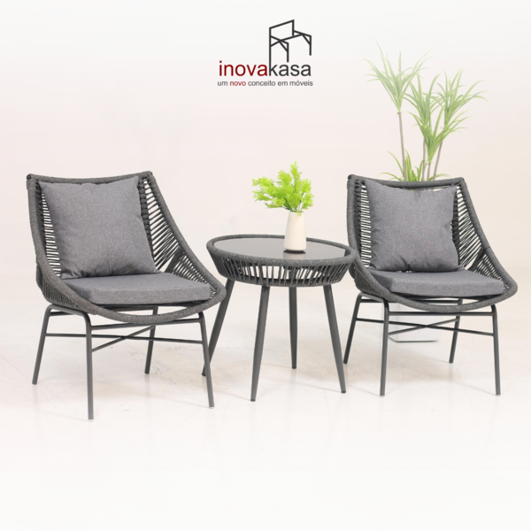 Conjunto Para Área Externa Eden Com 2 Cadeiras, 1 Mesa