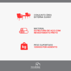 Conjunto Para Área Externa Sunny Com 2 Cadeiras, 1 Mesa