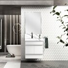 Conjunto Para Banheiro 1 Espelho Bisotê 1 Gabinete 1 Lavatóri