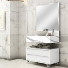 Conjunto Para Banheiro 1 Espelho Bisotê 1 Gaveteiro Com Rodíz