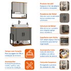 Conjunto Para Banheiro 2 Espelhos Estrutura Metalon Com Nicho