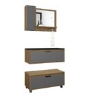 Conjunto Para Banheiro 2 Portas 1 Gaveta Croma Cnj3053  Cinza