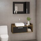 Conjunto Para Banheiro 2 Portas 1 Nicho Cnj1031  Preto