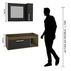 Conjunto Para Banheiro 2 Portas 1 Nicho Cnj1031  Preto