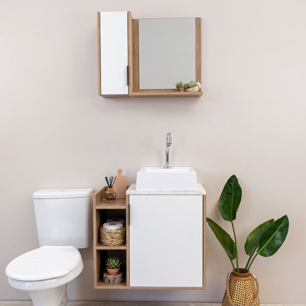 Conjunto Para Banheiro 2 Portas 3 Nichos Dublin Cnj3059  Bran