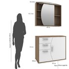 Conjunto Para Banheiro 3 Peças 1 Gabinete Com Cuba 1 Armário