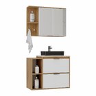 Conjunto Para Banheiro 3 Portas 1 Gaveta 2 Nichos Gaya Cnj307