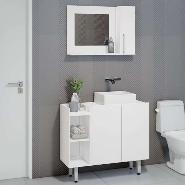 Conjunto Para Banheiro 3 Portas Cnj1039  Branco