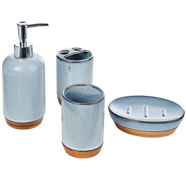 Conjunto Para Banheiro 4 Peças Dom-fafe Ceramica Base Em  Bam