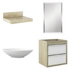 Conjunto Para Banheiro 50cm Com Espelho, Gabinete, Lavatório