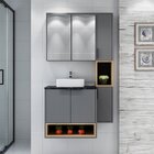 Conjunto Para Banheiro 6 Porta 2 Nichos Duzze Cnj3076  Cinza/