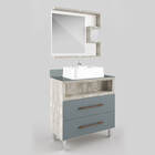 Conjunto Para Banheiro 80cm Com Espelho E Cuba Calcare E Beri