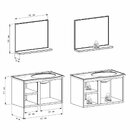 Conjunto Para Banheiro Aço Gabinete Com Espelho Caju Cinza