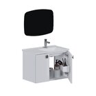 Conjunto Para Banheiro Aço Gabinete Com Espelho Tarumã Branco