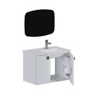 Conjunto Para Banheiro Aço Gabinete Com Espelho Tarumã Branco