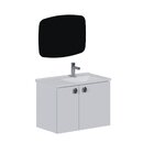 Conjunto Para Banheiro Aço Gabinete Com Espelho Tarumã Branco