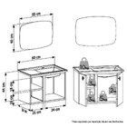 Conjunto Para Banheiro Aço Gabinete Com Espelho Tarumã Preto