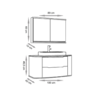 Conjunto Para Banheiro Alice 1 Metro Suspenso - Sem Cuba - Fa