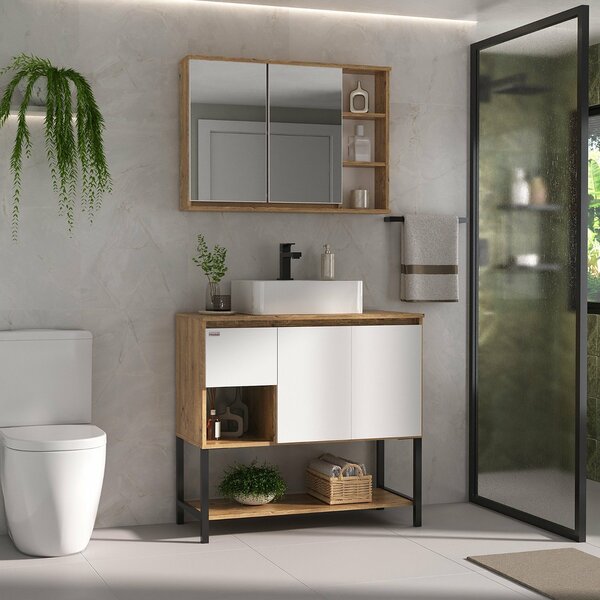 Conjunto Para Banheiro Apollo 90 Com Pés Sem Cuba - Fabribam