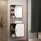 Conjunto Para Banheiro Armário Gabinete 01 Porta 60 Cm Com Cu