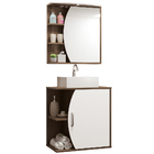 Conjunto Para Banheiro Armário Gabinete 01 Porta 60 Cm Com Cu