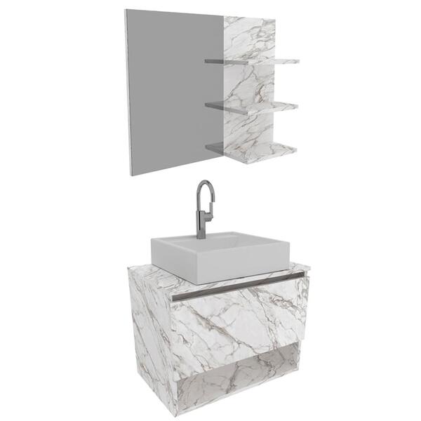 Conjunto Para Banheiro Armarios Com Cuba E Espelho Bn5 Tecno