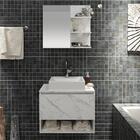 Conjunto Para Banheiro Armarios Com Cuba E Espelho Bn5 Tecno