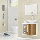 Conjunto Para Banheiro Baden Branco Ripado – Bechara Móveis