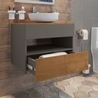 Conjunto Para Banheiro Bali Titanium/naturalle - Bechara Móve