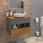 Conjunto Para Banheiro Bali Titanium/naturalle - Bechara Móve