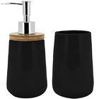 Conjunto Para Banheiro Bambu Preto 2 Peças Mimo Style Bh20315