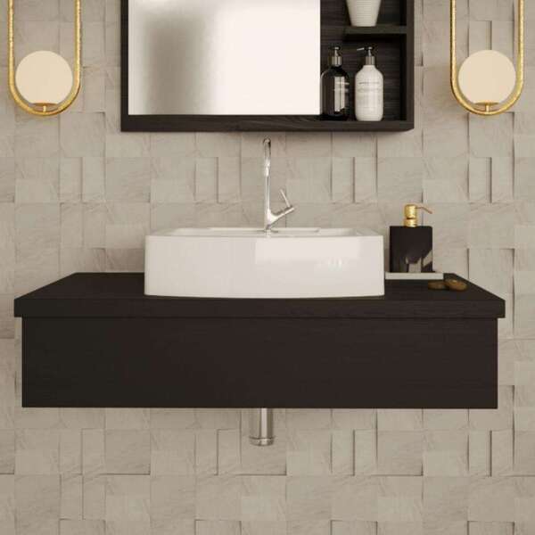 Conjunto Para Banheiro Bancada Com Cuba Aria 41 Retangular Ci