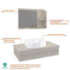 Conjunto Para Banheiro Bancada Com Cuba Aria 41 Retangular E