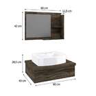 Conjunto Para Banheiro Bancada Com Cuba Aria 41 Retangular E