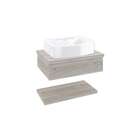 Conjunto Para Banheiro Bancada Com Cuba Aria 41 Retangular E