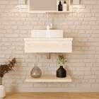 Conjunto Para Banheiro Bancada Com Cuba Aria 41 Retangular E