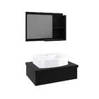 Conjunto Para Banheiro Bancada Com Cuba Aria 41 Retangular E