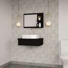 Conjunto Para Banheiro Bancada Com Cuba Aria 41 Retangular E