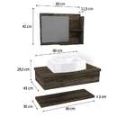 Conjunto Para Banheiro Bancada Com Cuba Aria 41 Retangular, P