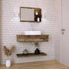 Conjunto Para Banheiro Bancada Com Cuba Aria 41 Retangular, P