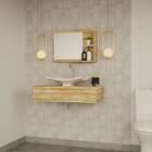 Conjunto Para Banheiro Bancada Com Cuba F44 Folha E Espelheir