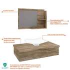 Conjunto Para Banheiro Bancada Com Cuba F44 Folha E Espelheir