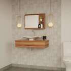 Conjunto Para Banheiro Bancada Com Cuba F44 Folha E Espelheir